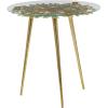 imageDeco 79 Aluminum Metal Side End Accent Table End Table with Clear Glass Top Side Table 22quot x 22quot x 22quot GoldGold