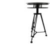 imageDeco 79 Metal Side End Accent Table Film Reel End Table with Tripod Legs and Glass Top Side Table 15quot x 15quot x 25quot Black