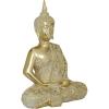 imageDeco 79 Polystone Buddha Decorative Sculpture Meditating Carved Home Decor Statue with Intricate Carvings and Mirrored Embellishments Accent Figurine 14quot x 9quot x 20quot Gold