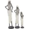 imageDeco 79 Polystone Woman Decorative Sculpture Sitting African Home Decor Statue with Red Water Pot Accent Figurine 6quot x 6quot x 10quot CreamWhite