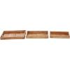 imageDeco 79 Rustic Wood Rectangle Tray Set of 3 14quot 16quot 18quotW BrownNatural Wood Finish  Set of 3