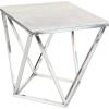 imageDeco 79 Stainless Steel Metal Side End Accent Table End Table with Marble Top Side Table 18quot x 18quot x 21quot Silver