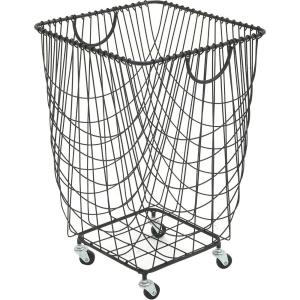 imageCosmoLiving by Cosmopolitan Metal Storage Cart Deep Set Rolling Mesh Laundry Basket  18quot x 18quot x 24quot BlackBlack