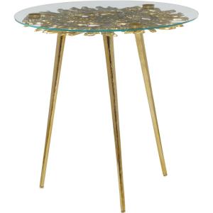 imageDeco 79 Aluminum Metal Side End Accent Table End Table with Clear Glass Top Side Table 22quot x 22quot x 22quot GoldGold