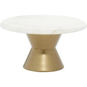 imageDeco 79 Marble Cake Stand with Gold Base 12quot x 12quot x 7quot Gold