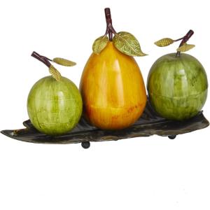 imageDeco 79 Metal Fruit Decorative Sculpture Decorative Home Decor Statue with Platter Accent Figurine 18quot x 10quot x 11quot Multi ColoredMulti Colored