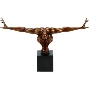 imageDeco 79 Polystone Diver Decorative Sculpture Home Decor Statue with Black Base Accent Figurine 4quot x 20quot x 11quot Bronze