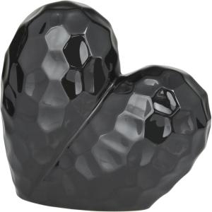 imageDeco 79 Porcelain Ceramic Heart Decorative Sculpture Dimensional Angled Origami Inspired Home Decor Statue Accent Figurine 8quot x 3quot x 8quot GoldBlack