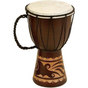 imageDeco 79 Wood Drum Handmade Decorative Sculpture Djembe Home Decor Statue with Rope Accents Accent Figurine 9quot x 10quot x 16quot Brown7 x 7 x 12
