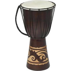 imageDeco 79 Wood Drum Handmade Decorative Sculpture Djembe Home Decor Statue with Rope Accents Accent Figurine 9quot x 10quot x 16quot Brown9 x 10 x 16