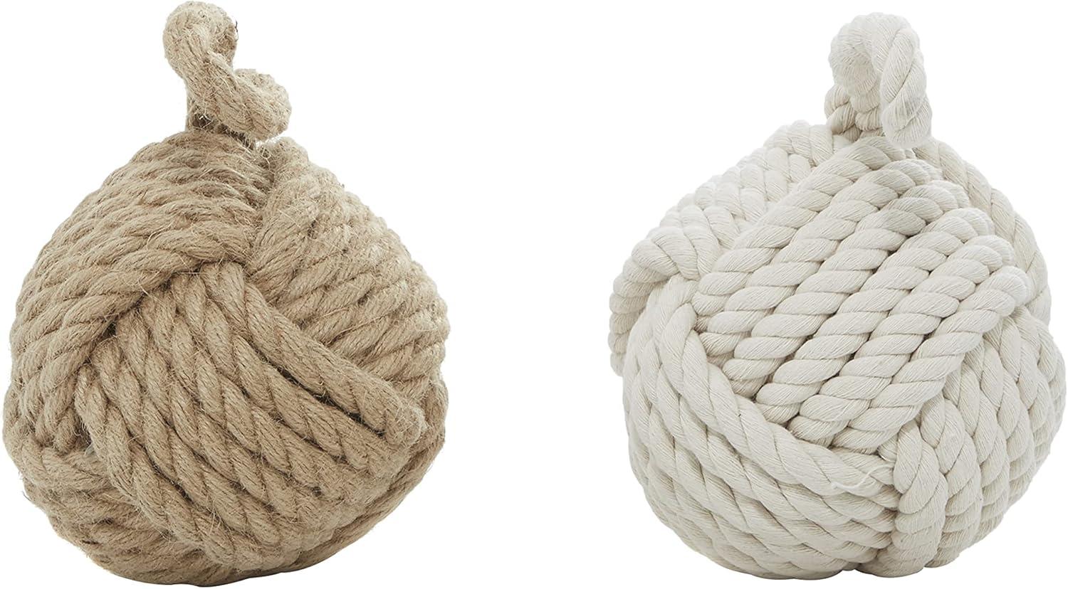 imageDeco 79 Jute Rope Knot Decorative Sculpture Home Decor Statues with Hanging Loop set of 2 Accent Figurines 7quot x 7quot x 14quot Multi ColoredMulticolor