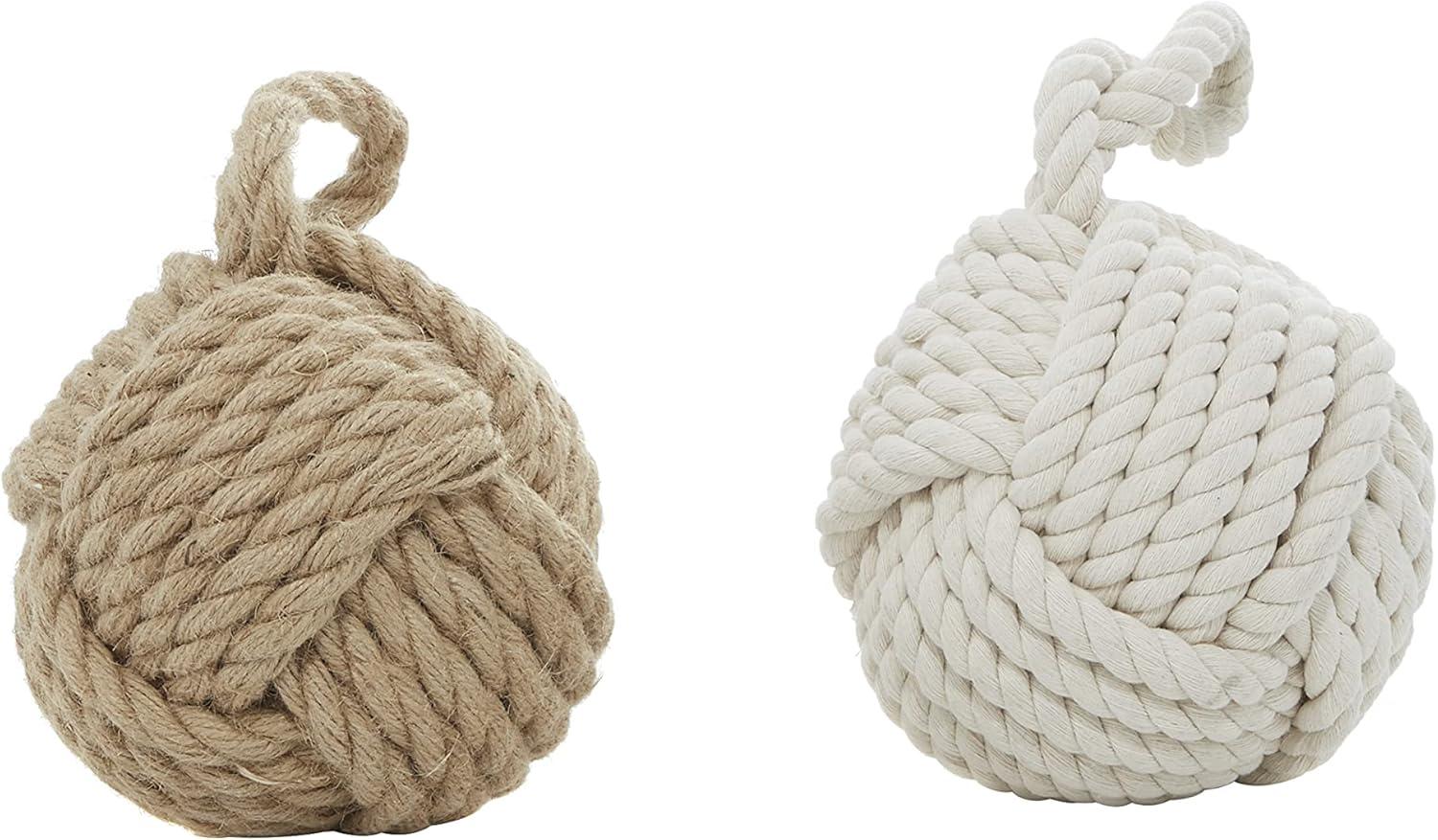 imageDeco 79 Jute Rope Knot Decorative Sculpture Home Decor Statues with Hanging Loop set of 2 Accent Figurines 7quot x 7quot x 14quot Multi ColoredMulticolor