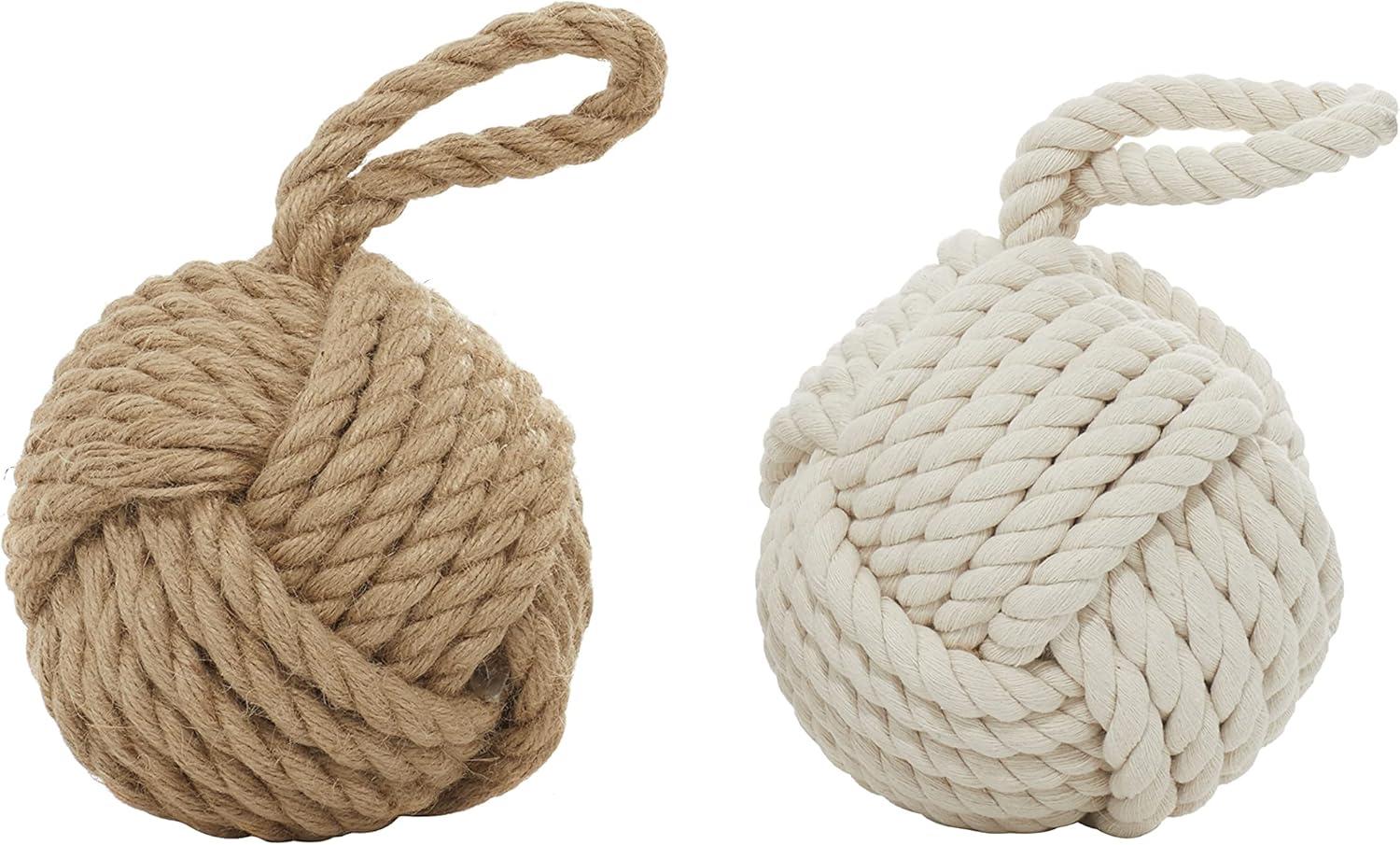 imageDeco 79 Jute Rope Knot Decorative Sculpture Home Decor Statues with Hanging Loop set of 2 Accent Figurines 7quot x 7quot x 14quot Multi ColoredMulticolor