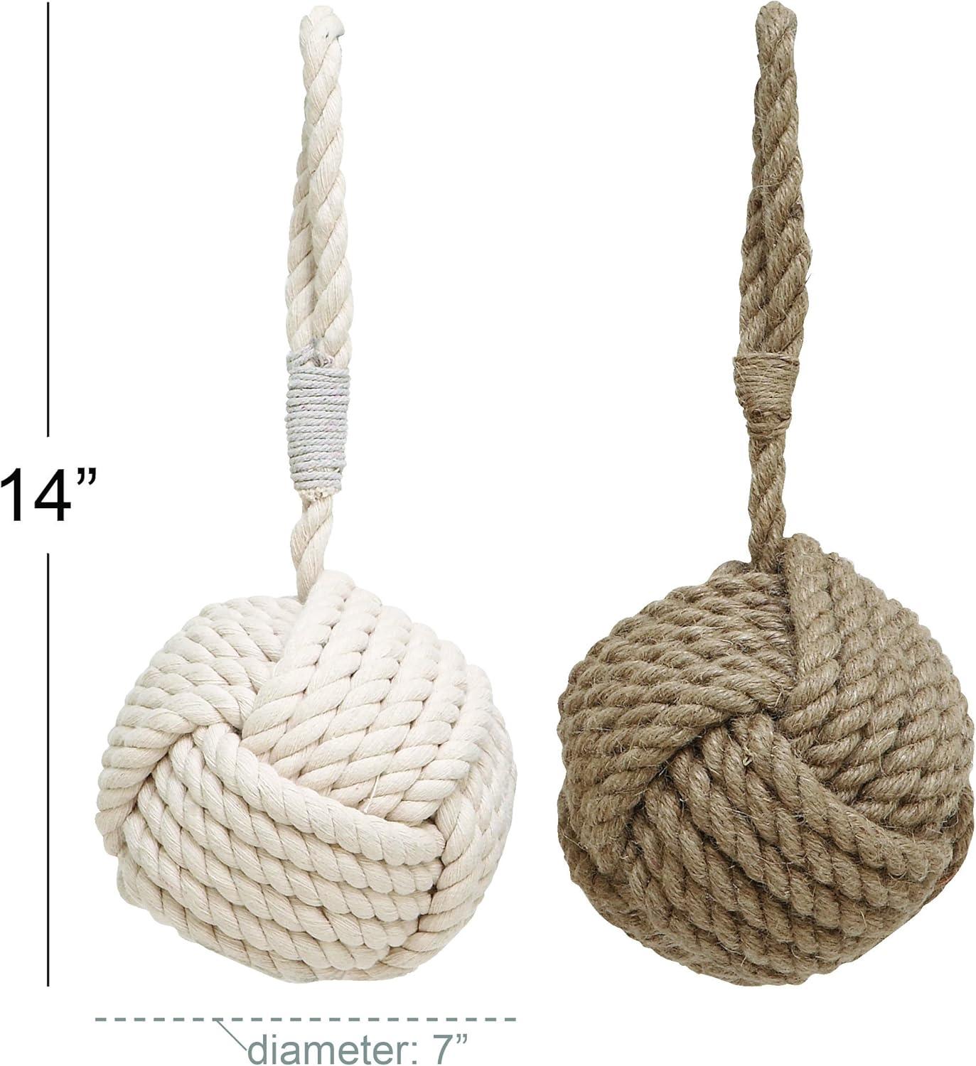 imageDeco 79 Jute Rope Knot Decorative Sculpture Home Decor Statues with Hanging Loop set of 2 Accent Figurines 7quot x 7quot x 14quot Multi ColoredMulticolor