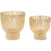 imageCosmoLiving by Cosmopolitan Metal Indoor Outdoor Candle Lantern Tealight Decorative Lantern Candle Holder Set of 2 Lantern 13quot 10quotH GoldGold
