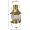imageDeco 79 Brass Metal Indoor Outdoor Candle Lantern Decorative Lantern Candle Holder with Handle Lantern 6quot x 7quot x 9quot GoldGold