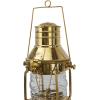 imageDeco 79 Brass Metal Indoor Outdoor Candle Lantern Decorative Lantern Candle Holder with Handle Lantern 6quot x 7quot x 9quot GoldGold