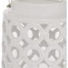 imageDeco 79 Ceramic Circles Decorative Candle Lantern with Cut Out Design 7quot x 8quot x 11quot White7 x 8 x 11