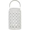 imageDeco 79 Ceramic Circles Decorative Candle Lantern with Cut Out Design 7quot x 8quot x 11quot White7 x 8 x 11