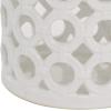 imageDeco 79 Ceramic Circles Decorative Candle Lantern with Cut Out Design 7quot x 8quot x 11quot White7 x 8 x 11