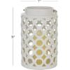 imageDeco 79 Ceramic Circles Decorative Candle Lantern with Cut Out Design 7quot x 8quot x 11quot White7 x 8 x 11
