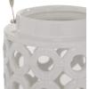 imageDeco 79 Ceramic Circles Decorative Candle Lantern with Cut Out Design 7quot x 8quot x 11quot White8 x 9 x 8