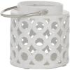 imageDeco 79 Ceramic Circles Decorative Candle Lantern with Cut Out Design 7quot x 8quot x 11quot White8 x 9 x 8