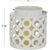 imageDeco 79 Ceramic Circles Decorative Candle Lantern with Cut Out Design 7quot x 8quot x 11quot White8 x 9 x 8