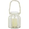 imageDeco 79 Glass Decorative Candle Lantern with Rope Handle 8quot x 7quot x 8quot Clear8 X 7 X 8