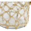 imageDeco 79 Glass Decorative Candle Lantern with Rope Handle 8quot x 7quot x 8quot ClearBrown
