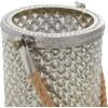 imageDeco 79 Glass Handmade Indoor Outdoor Candle Lantern Decorative Lantern Candle Holder with Rope Handle Lantern 5quot x 5quot x 13quot Silver5 by 13