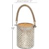 imageDeco 79 Glass Handmade Indoor Outdoor Candle Lantern Decorative Lantern Candle Holder with Rope Handle Lantern 5quot x 5quot x 13quot Silver5 by 13