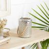 imageDeco 79 Glass Handmade Indoor Outdoor Candle Lantern Decorative Lantern Candle Holder with Rope Handle Lantern 5quot x 5quot x 13quot Silver5 by 13