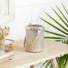 imageDeco 79 Glass Handmade Indoor Outdoor Candle Lantern Decorative Lantern Candle Holder with Rope Handle Lantern 5quot x 5quot x 13quot Silver5 by 13