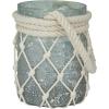 imageDeco 79 Glass Indoor Outdoor Candle Lantern Decorative Lantern Candle Holder with Rope Handle Lantern 7quot x 7quot x 18quot ClearAquamarine