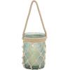 imageDeco 79 Glass Indoor Outdoor Candle Lantern Decorative Lantern Candle Holder with Rope Handle Lantern 7quot x 7quot x 18quot ClearAquamarine