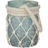 imageDeco 79 Glass Indoor Outdoor Candle Lantern Decorative Lantern Candle Holder with Rope Handle Lantern 7quot x 7quot x 18quot ClearAquamarine