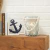 imageDeco 79 Glass Indoor Outdoor Candle Lantern Decorative Lantern Candle Holder with Rope Handle Lantern 7quot x 7quot x 18quot ClearAquamarine