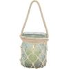 imageDeco 79 Glass Indoor Outdoor Candle Lantern Decorative Lantern Candle Holder with Rope Handle Lantern 7quot x 7quot x 18quot ClearAquamarine