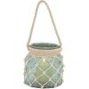 imageDeco 79 Glass Indoor Outdoor Candle Lantern Decorative Lantern Candle Holder with Rope Handle Lantern 7quot x 7quot x 18quot ClearAquamarine