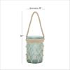 imageDeco 79 Glass Indoor Outdoor Candle Lantern Decorative Lantern Candle Holder with Rope Handle Lantern 7quot x 7quot x 18quot ClearAquamarine