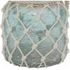 imageDeco 79 Glass Indoor Outdoor Candle Lantern Decorative Lantern Candle Holder with Rope Handle Lantern 7quot x 7quot x 18quot ClearAquamarine