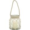 imageDeco 79 Glass Indoor Outdoor Candle Lantern Decorative Lantern Candle Holder with Rope Handle Lantern 7quot x 7quot x 18quot ClearClear