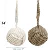 imageDeco 79 Jute Rope Knot Decorative Sculpture Home Decor Statues with Hanging Loop set of 2 Accent Figurines 7quot x 7quot x 14quot Multi ColoredMulticolor