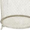 imageDeco 79 Metal Bird Cage Style Cloche Decorative Candle Lantern with Elevated Stand Set of 2 17quot 12quotH Silver