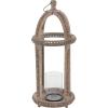 imageDeco 79 Rustic Wood and Glass Candle Lantern 10quotW x 29quotH Brown Clear