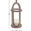 imageDeco 79 Rustic Wood and Glass Candle Lantern 10quotW x 29quotH Brown Clear