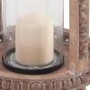 imageDeco 79 Rustic Wood and Glass Candle Lantern 10quotW x 29quotH Brown Clear
