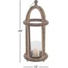 imageDeco 79 Rustic Wood and Glass Candle Lantern 10quotW x 29quotH Brown Clear