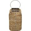 imageThe Novogratz Dried Plant Handmade Rattan Weaved Decorative Candle Lantern with Glass Holder and Handle 13quot x 12quot x 20quot Brown